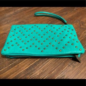 Teal Studded Clutch